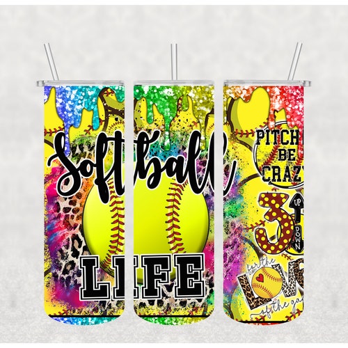 Softball Life Sublimation Design Ready to Press 20 Oz Etsy