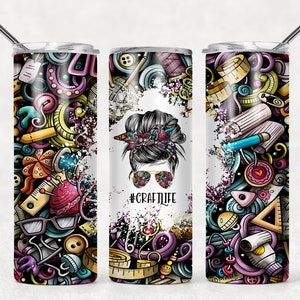 NO ES DIGITAL// Seamless//Craft Life// Sublimation Transfer// Ready To Press// 20 oz Skinny Tumbler Transfer