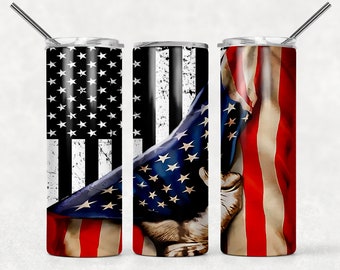 NOT A DIGITAL// Seamless//USA Flag// Sublimation Transfer// Ready To Press// 20 oz Skinny Tumbler Transfer