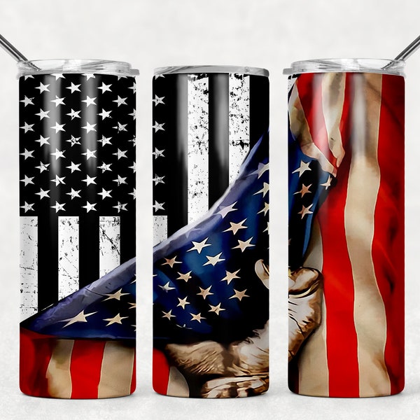 NOT A DIGITAL// Seamless//USA Flag// Sublimation Transfer// Ready To Press// 20 oz Skinny Tumbler Transfer