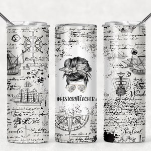 NO ES DIGITAL//Diseño de profesor de historia// Transferencia de sublimación// Listo para imprimir// Transferencia de vaso delgado de 20 oz
