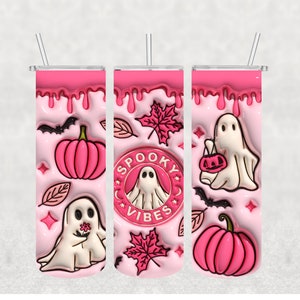 3D Halloween, SUBLIMATION TRANSFER, Ready To Press Sublimation Transfer, 20 oz, Skinny Tumbler, Not A Digital