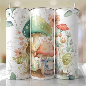 NOT A DIGITAL//Frog and Mushroom// Sublimation Transfer// Ready To Press// 20 oz Skinny Tumbler Transfer
