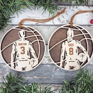 Custom Basketball Jersey Ornament with Players Number and Name - Unique Sports Keepsake