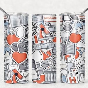 NOT A DIGITAL// Seamless//EMT Worker// Sublimation Transfer// Ready To Press// 20 oz Skinny Tumbler Transfer