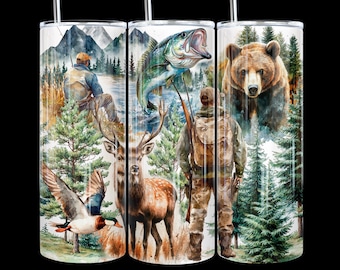 NOT A DIGITAL//Hunting//Sublimation Transfer// Ready To Press// 20 oz Skinny Tumbler Transfer