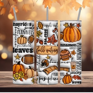 NOT A DIGITAL// 3D Fall Vibes// Sublimation Transfer// Ready To Press// 20 oz Skinny Tumbler Transfer
