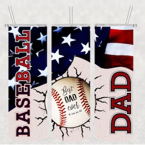NOT A DIGITAL//Baseball Dad//American Flag//Sublimation Transfer// Ready To Press// 20 oz Skinny Tumbler Transfer