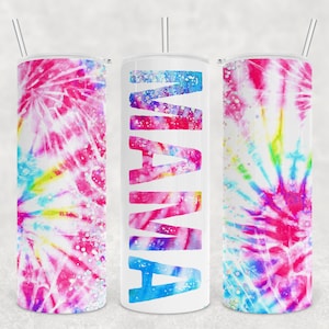 NOT A DIGITAL - Sans couture - Conception de sublimation Tye Dye MAMA - Prêt à presser - Transfert Skinny Tumbler 20 oz