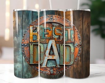 NOT A DIGITAL//Best Dad Rustic//Sublimation Transfer// Ready To Press// 20 oz Skinny Tumbler Transfer