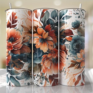 NOT A DIGITAL//Boho Rustic Floral// Transferencia de sublimación// Listo para prensar// Transferencia de vaso delgado de 20 oz