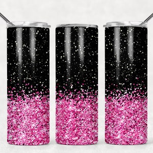 NOT A DIGITAL// Seamless//Pink Black Ombre//Add your own Text// Sublimation Transfer// Ready To Press// 20 oz Skinny Tumbler Transfer