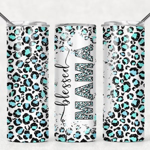 SEAMLESS/Blessed Mama Gepard Print / Sublimationstransfer / Druckfertige 20 g Skinny Tumbler Transfer
