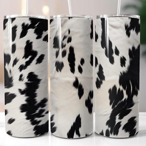 Personalizable Cow Print SUBLIMATION TRANSFER, Ready To Press Sublimation Transfer, 20 oz, Skinny Tumbler, Add Your Name, Not A Digital