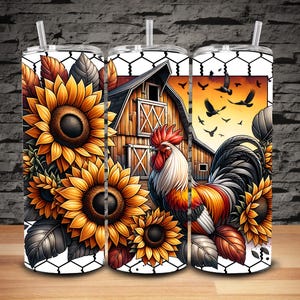 NOT A DIGITAL//Chicken Rooster Sublimation Print// Sublimation Transfer// Ready To Press// 20 oz Skinny Tumbler Transfer
