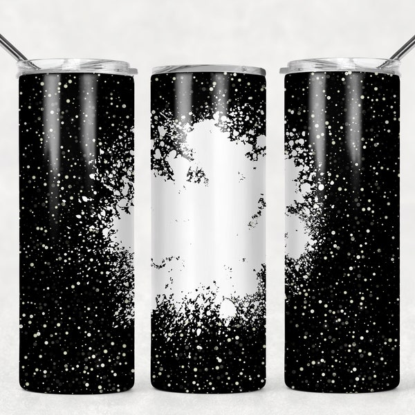 NOT A DIGITAL// Seamless//Black Splatter//Add your own Text// Sublimation Transfer// Ready To Press// 20 oz Skinny Tumbler Transfer