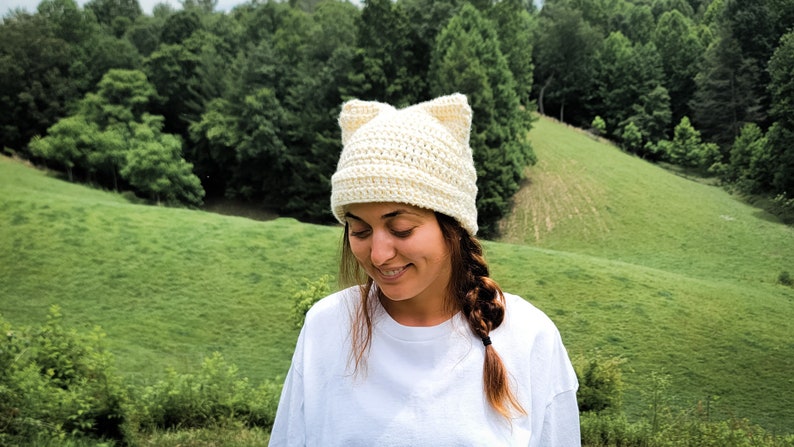 Crochet Balaclava Animal Ears Ski Mask Cat Ear Hat Fox Wolf Ears ...