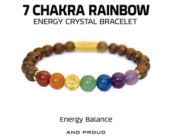 7 Chakra Rainbow • Energy Crystal Bracelet