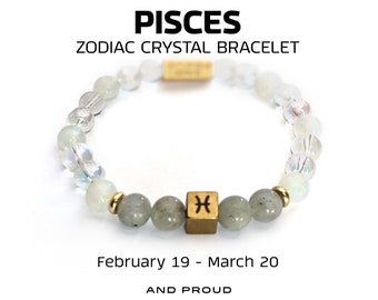 Pisces Zodiac Crystal Bracelet