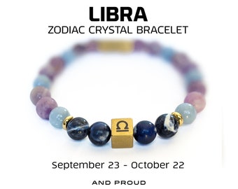 Libra Zodiac Crystal Bracelet