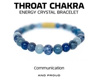 Communication • Throat Chakra Energy Crystal Bracelet