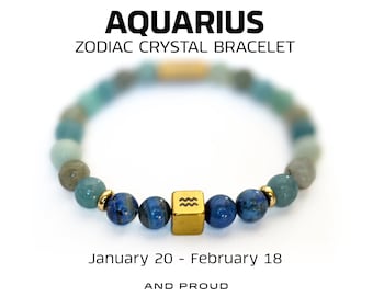 Aquarius Zodiac Crystal Bracelet