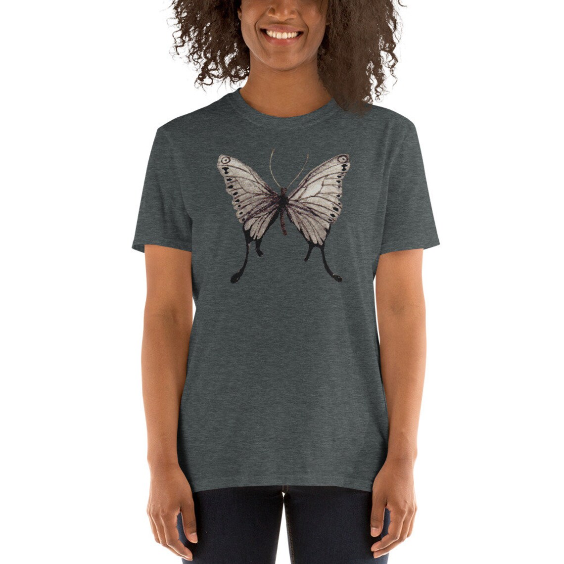 Black Butterfly T-shirt Butterfly Black T-shirt - Etsy