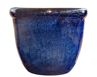 Pot de fleurs TucanoHamburg, modèle Farmer en bleu 36 x 33 cm, résistant au gel
