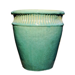 TucanoHamburg flowerpot , model Vase Stripes in jade, green / blue 27 x 29 cm, frostproof