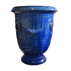 Pot de fleur TucanoHamburg, modèle Anduze bleu 35 x 42 cm, résistant au gel image 3