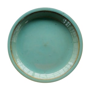 Plate / coaster jade, green glazed 21 cm image 1