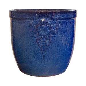TucanoHamburg flowerpot, model flower emblem in blue 19 x 17 cm, frost-resistant