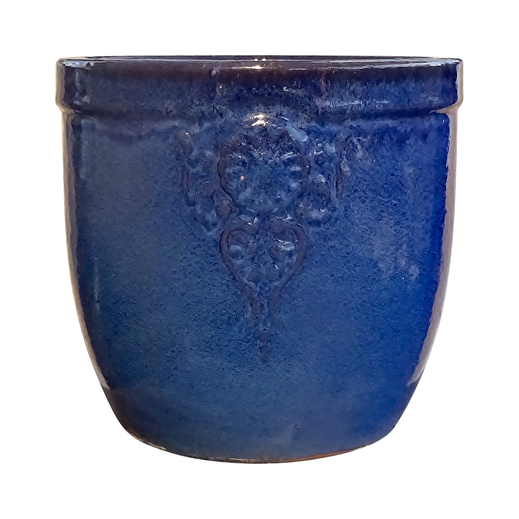 TucanoHamburg flowerpot, model flower emblem in blue 19 x 17 cm, frost-resistant