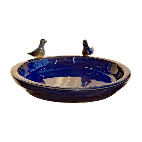 TucanoHamburg bird bath glazed in blue
