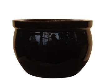 TucanoHamburg flower pot, model Bamboo black 28 x 18 cm, frost-proof