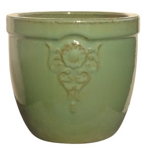 TucanoHamburg flower pot, flower emblem model in jade, green 26 x 25 cm, frost-resistant