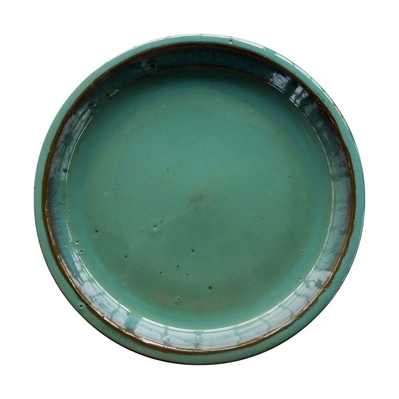 Plate / coaster jade, green glazed 21 cm image 4