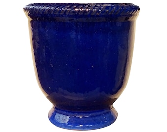 Pot de fleur TucanoHamburg, modèle Laurel bleu 29 x 30 cm, résistant au gel