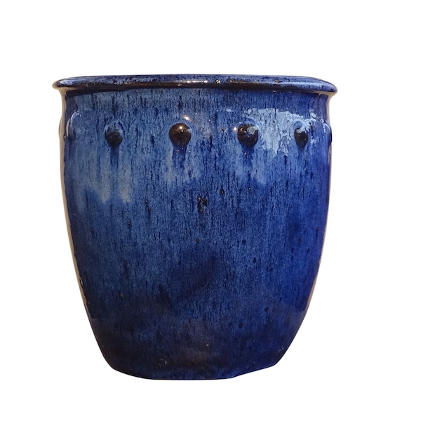 Pot de fleurs TucanoHamburg, modèle Bordo bleu 37 x 37 cm, résistant au gel