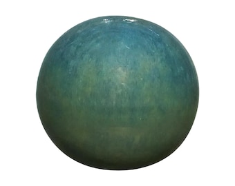 Garden sphere green/blue 16 cm – frost-resistant decorative sphere made of stoneware, handmade for garden & terrace