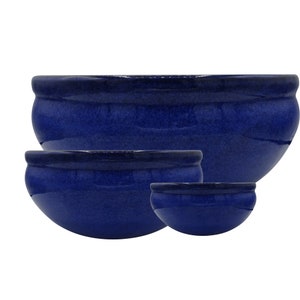 TucanoHamburg flowerpot, model set of 3 bowls in blue, frost-resistant