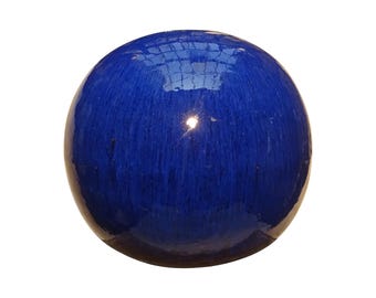 Garden sphere in blue, 36 cm – frost-resistant decorative sphere made of stoneware, handmade for garden & terrace