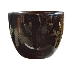 TucanoHamburg flower pot, egg pot model in black 36 x 32 cm, frost-resistant
