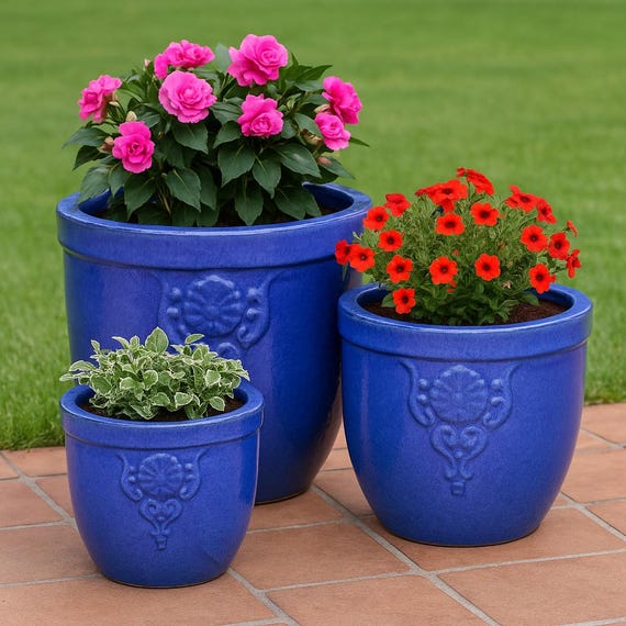 Vaso per bonsai rotondo in gres smaltato verde 26x26x11 cm - 2841b | Leroy Merlin