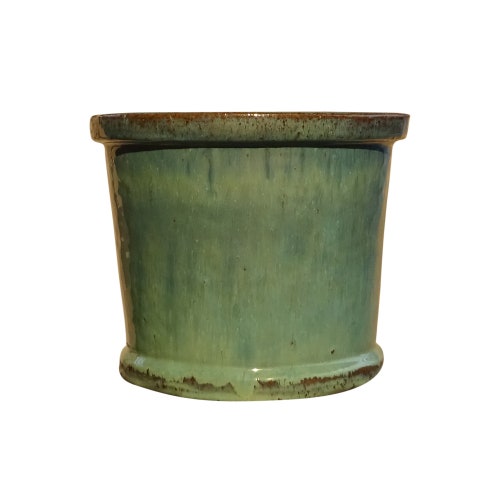 TucanoHamburg flower pot, cylinder model in jade, green / blue 20 x 17 cm, frost-proof