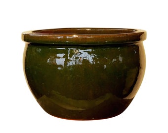 TucanoHamburg flowerpot, model Bamboo dark green 28 x 18 cm, frost-resistant