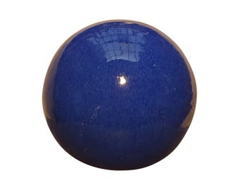Garden sphere in blue, 20 cm – frost-resistant decorative sphere made of stoneware, handmade for garden & terrace