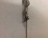 Male Line Dancer fine English pewter on a very strong tie stick pin perfect attach a hat scarf collar coat tie jacket etc ref pp-w01