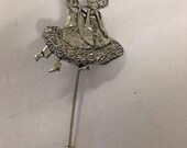 Ballroom Dancer fine English pewter on a very strong tie stick pin perfect attach a hat scarf collar coat tie jacket etc ref pp-g08