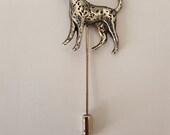 Dalmation fine English pewter on a very strong tie stick pin perfect attach a hat scarf collar coat tie jacket etc ref R123